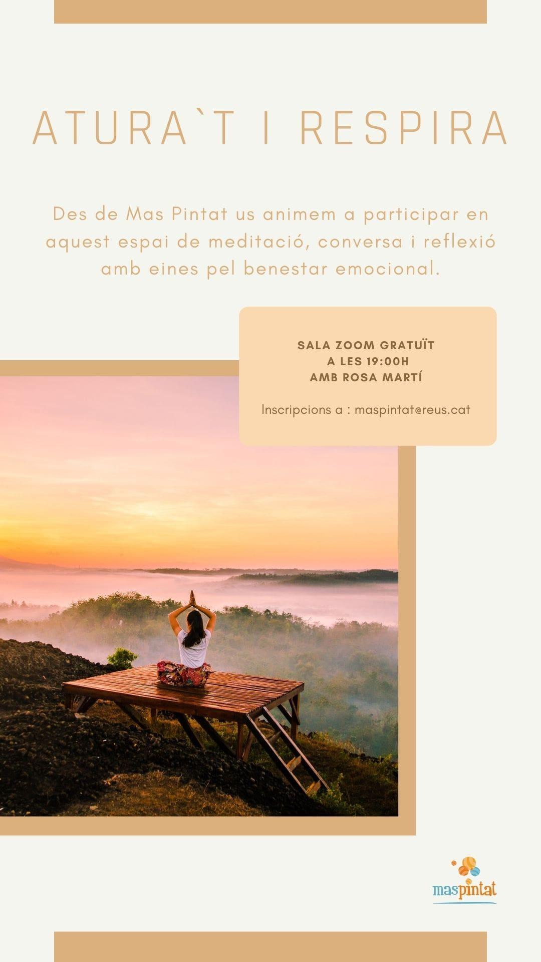 Atura't i respira espai meditació per adults.