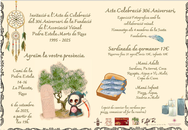 Acte celebració del 30è aniversari Associació Veïnal Pedra Estela Morts de Reus