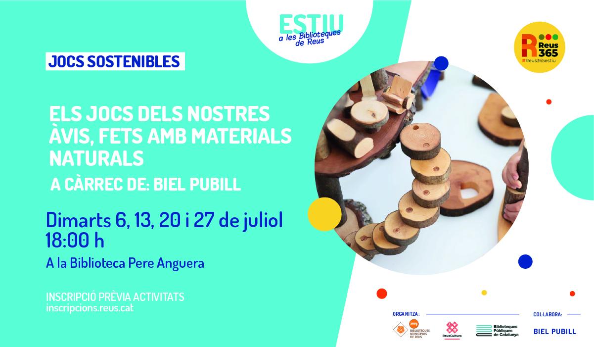 Biblioteca Pere Anguera: Els jocs dels nostres avis, fets amb materials naturals