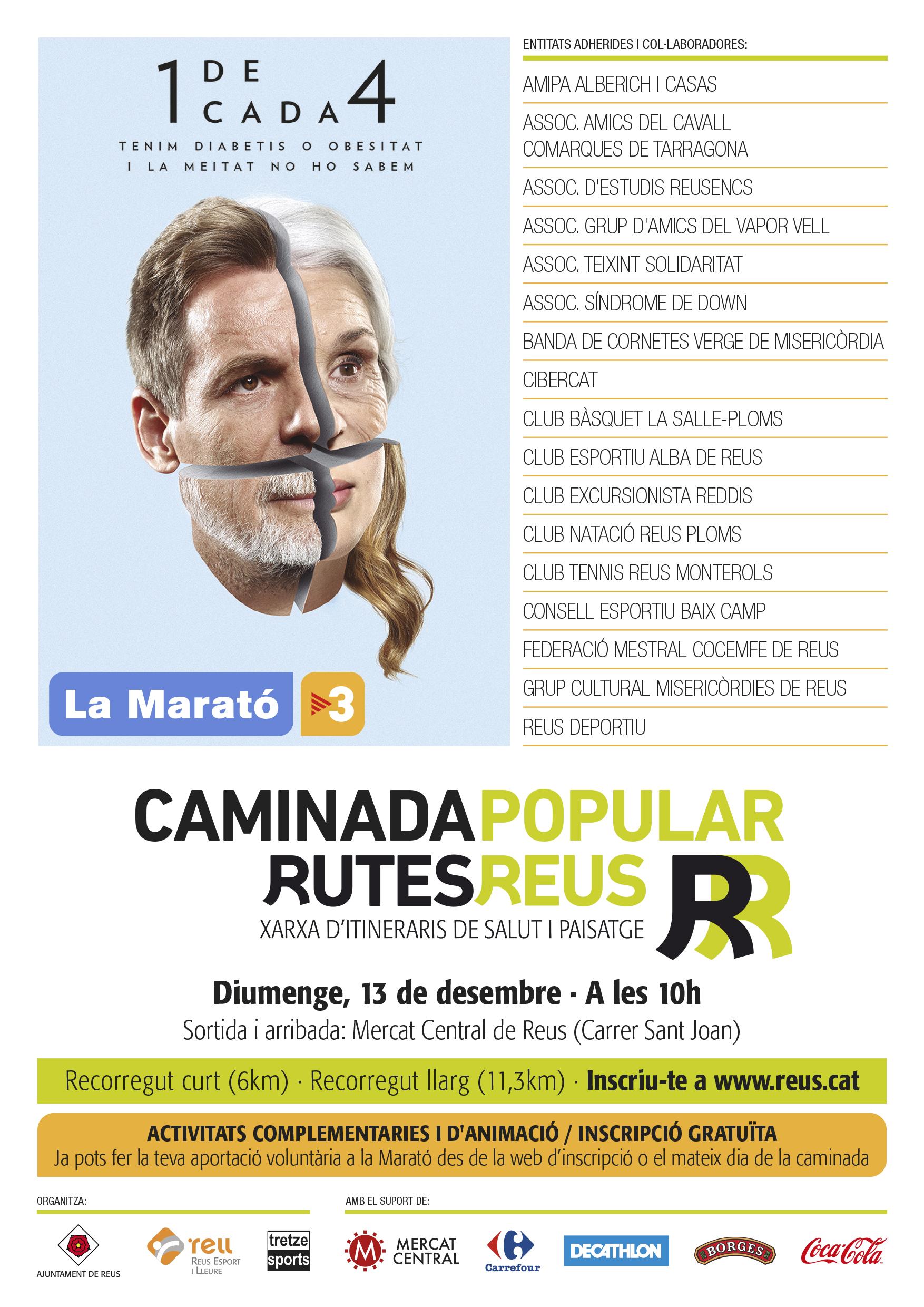 Caminada popular Rutes Reus solidària amb La Marató de TV3