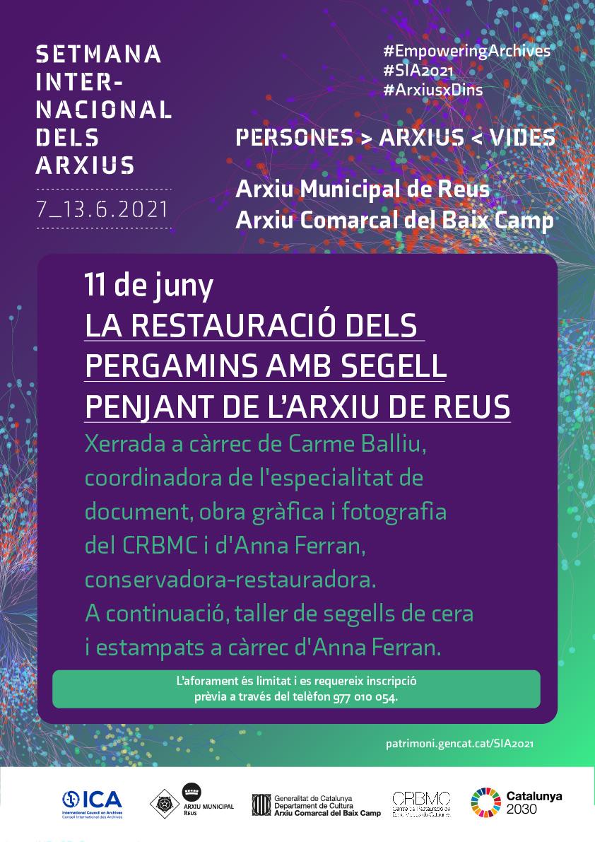 Conferència i taller. La restauració dels pergamins amb segell penjant de l'Arxiu de Reus