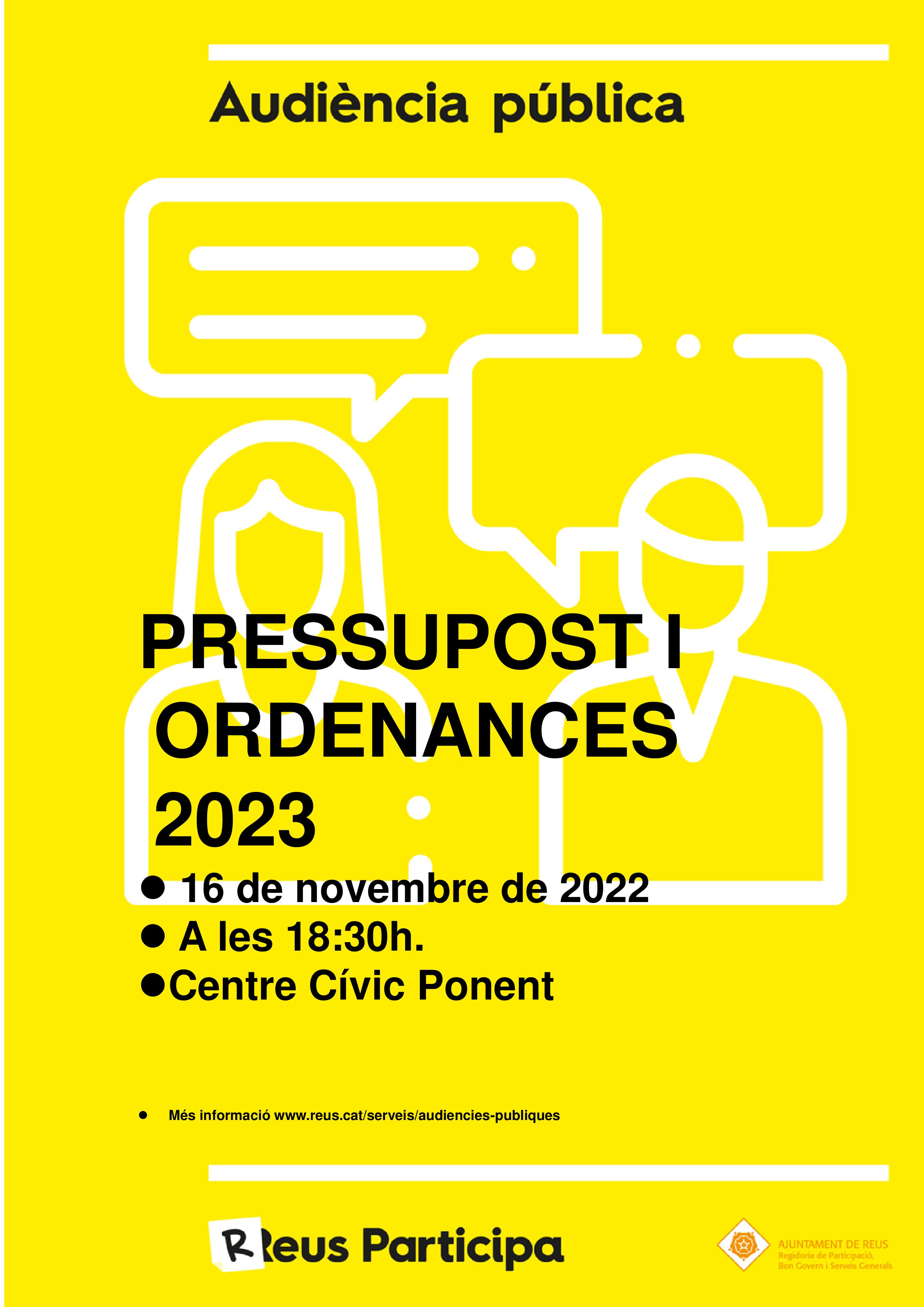 Audiència Pública Pressupost i Ordenances 2023