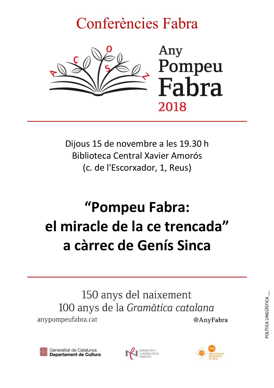Conferència Pompeu Fabra, el miracle de la ce trencada