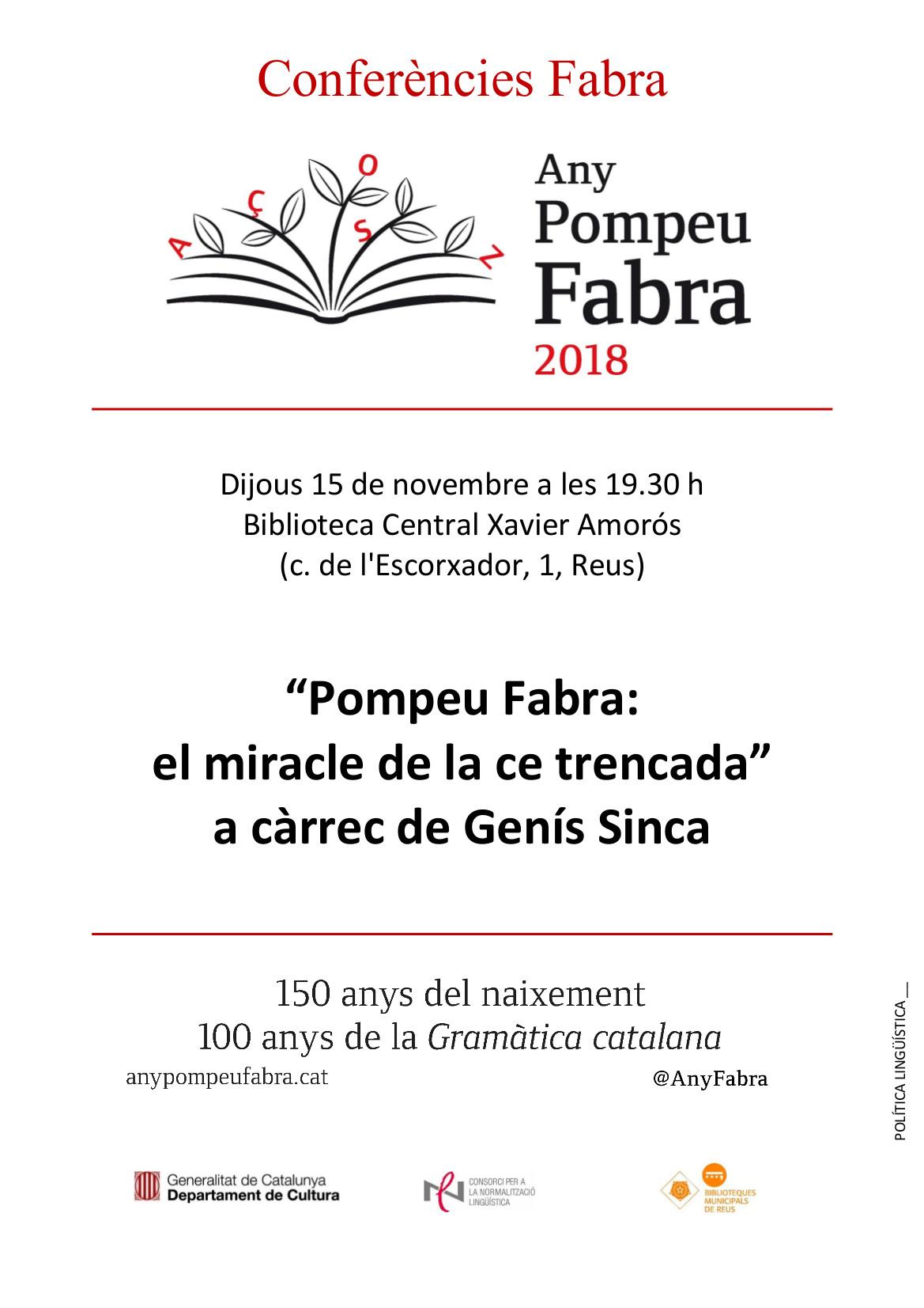 Conferència Pompeu Fabra, el miracle de la ce trencada