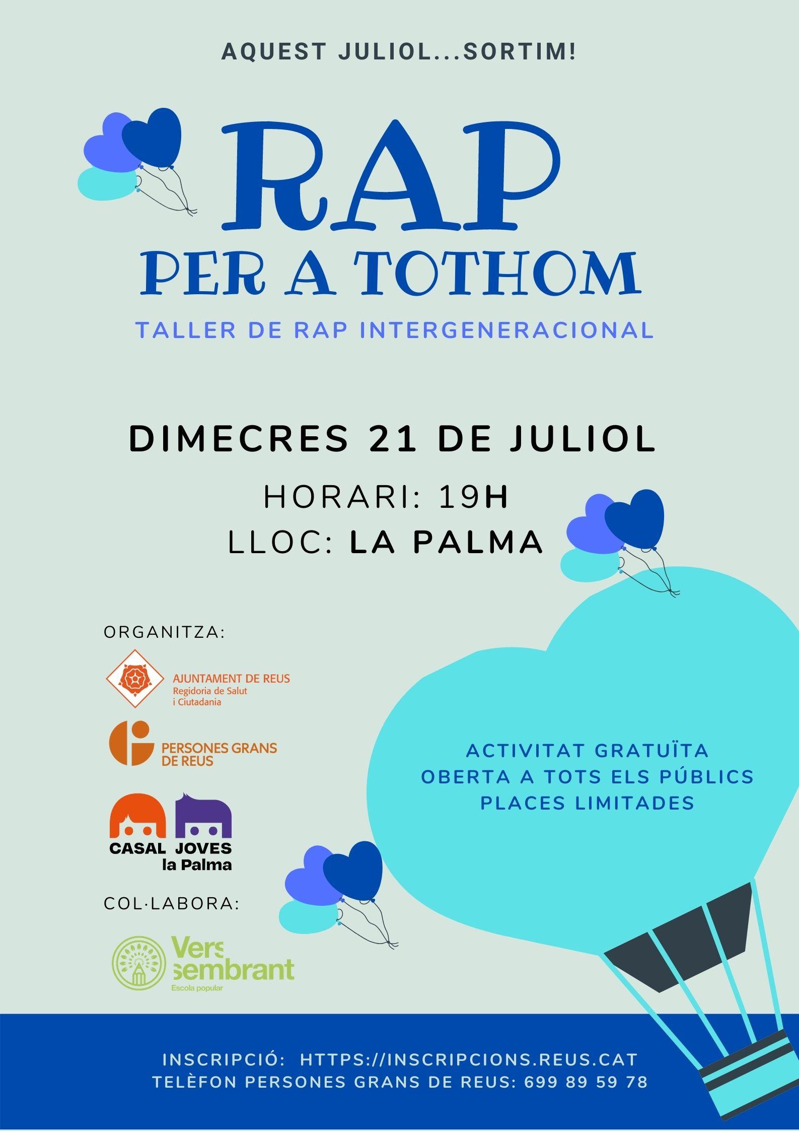 RAP PER A TOTHOM. Taller de rap intergeneracional.