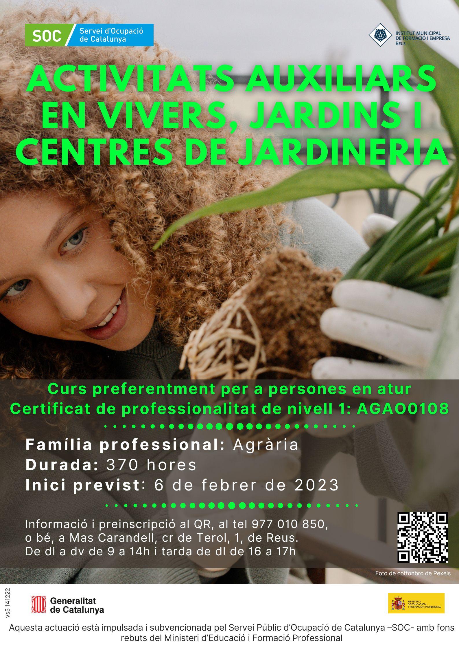 Sessió informativa del curs d'Activitats auxiliars en vivers, jardins i centres de jardineria (AGAO0108)E