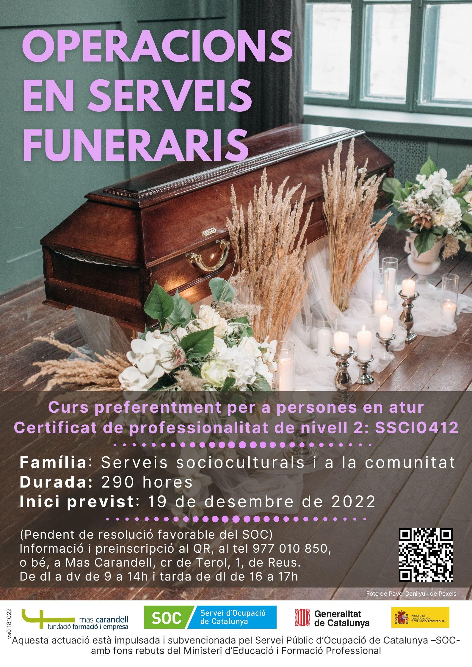 Sessió informativa del curs d'Operacions en serveis funeraris (SSCI0412)