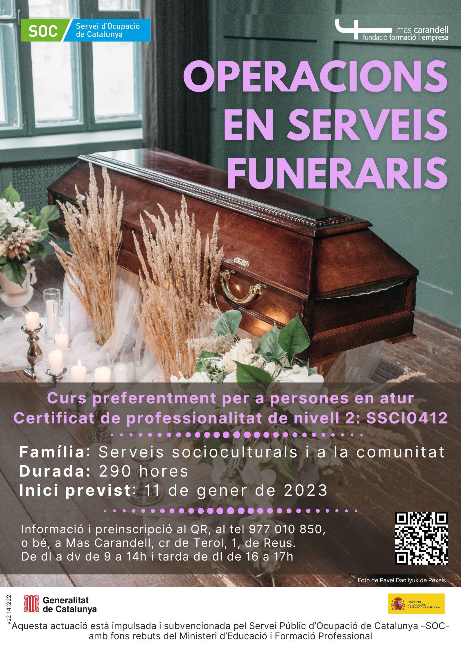 Sessió informativa del curs d'Operacions en serveis funeraris (SSCI0412)