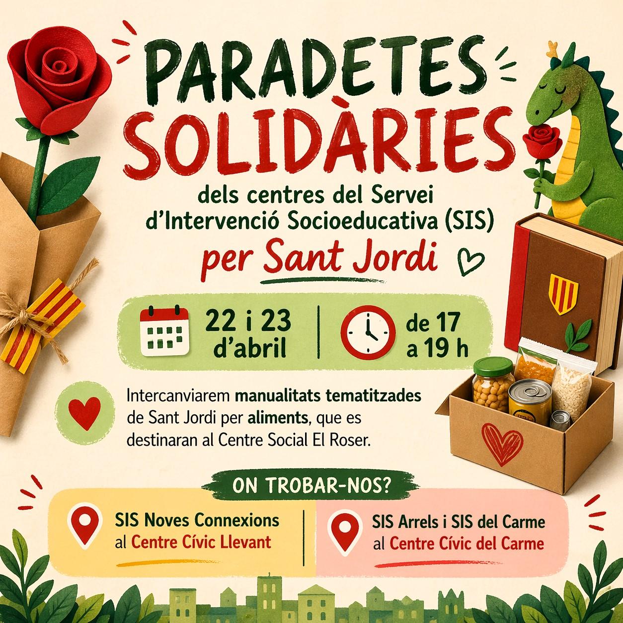 Paradetes solidàries dels centres del Servei d'Intervenció Socioeducativa (SIS) als centres cívics