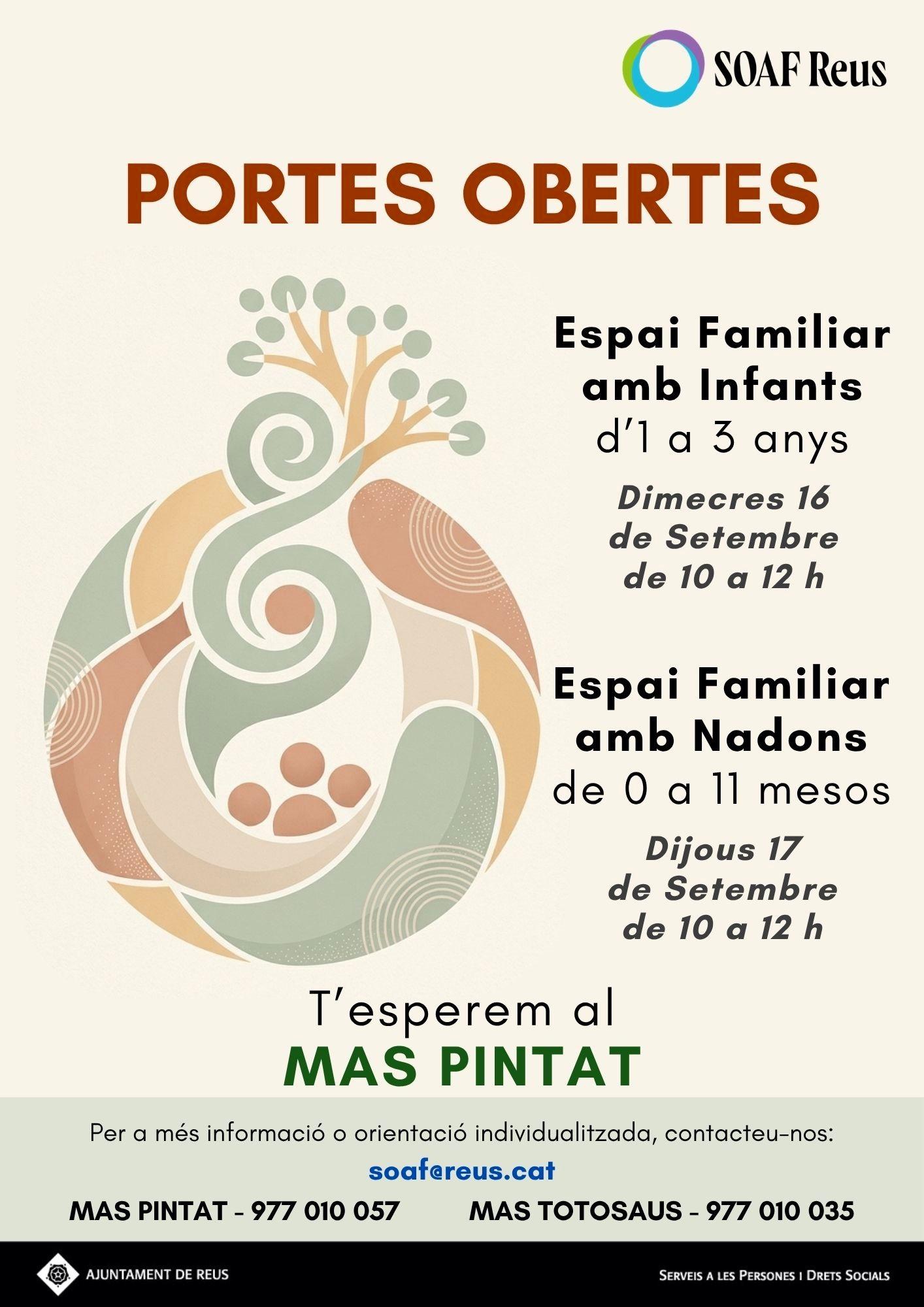 Jornada de portes obertes de l'espai familiar d'1 a 3 anys del Servei d’Orientació i Acompanyament a les Famílies (SOAF) 