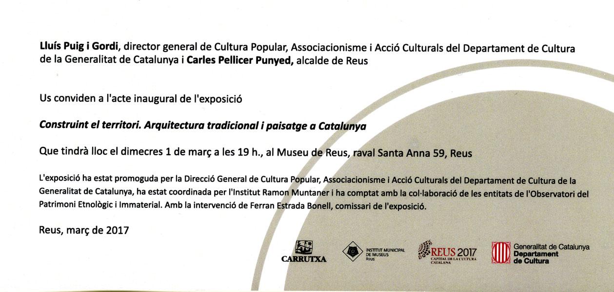 Exposició “Construint el territori. Arquitectura tradicional i paisatge a Catalunya”, al Museu d'Arqueologia Salvador Vilaseca a partir de l'1 de març