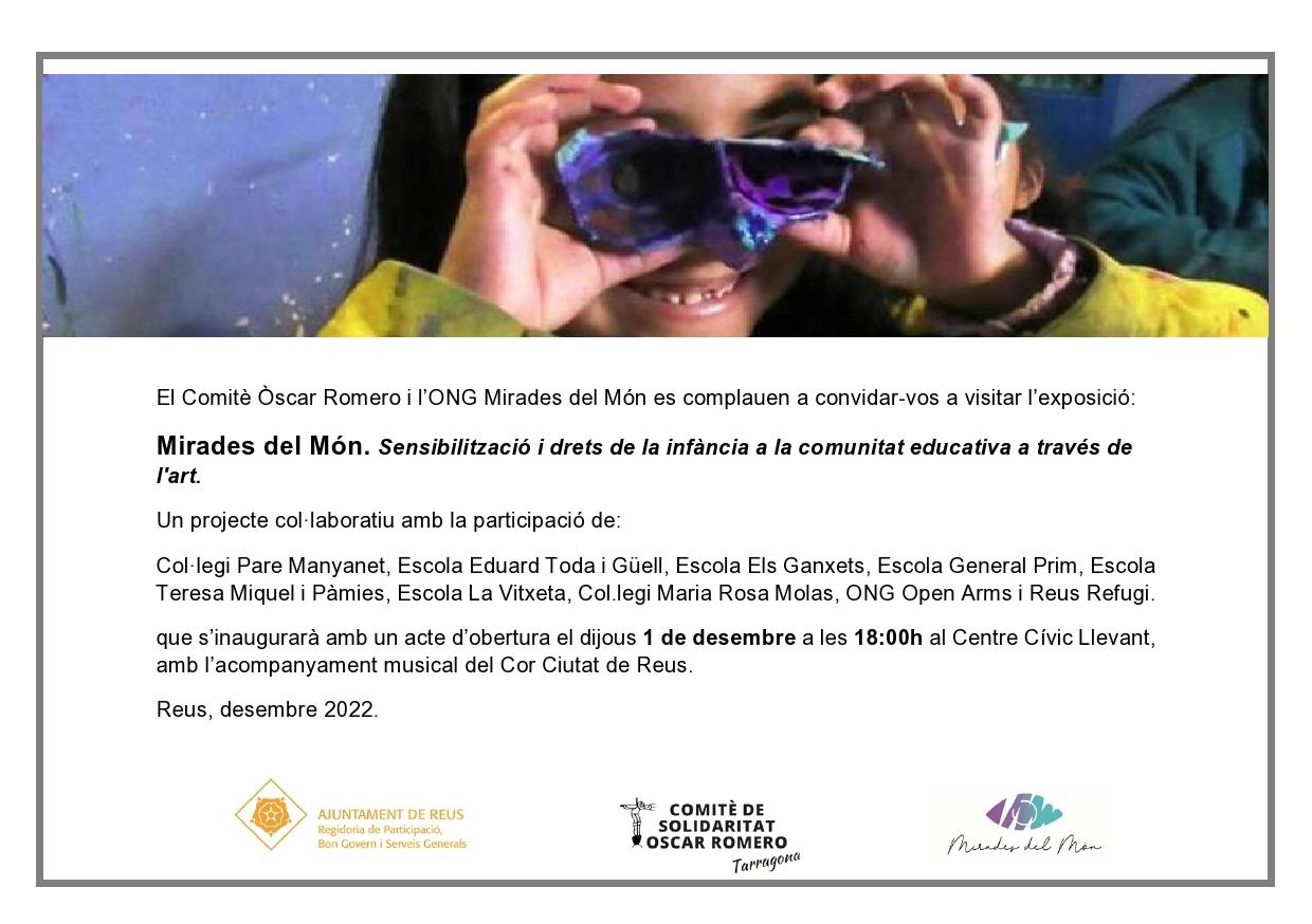 Exposició: Mirades del Món. Sensibilització i drets de la infància a la comunitat educativa a través de l'art