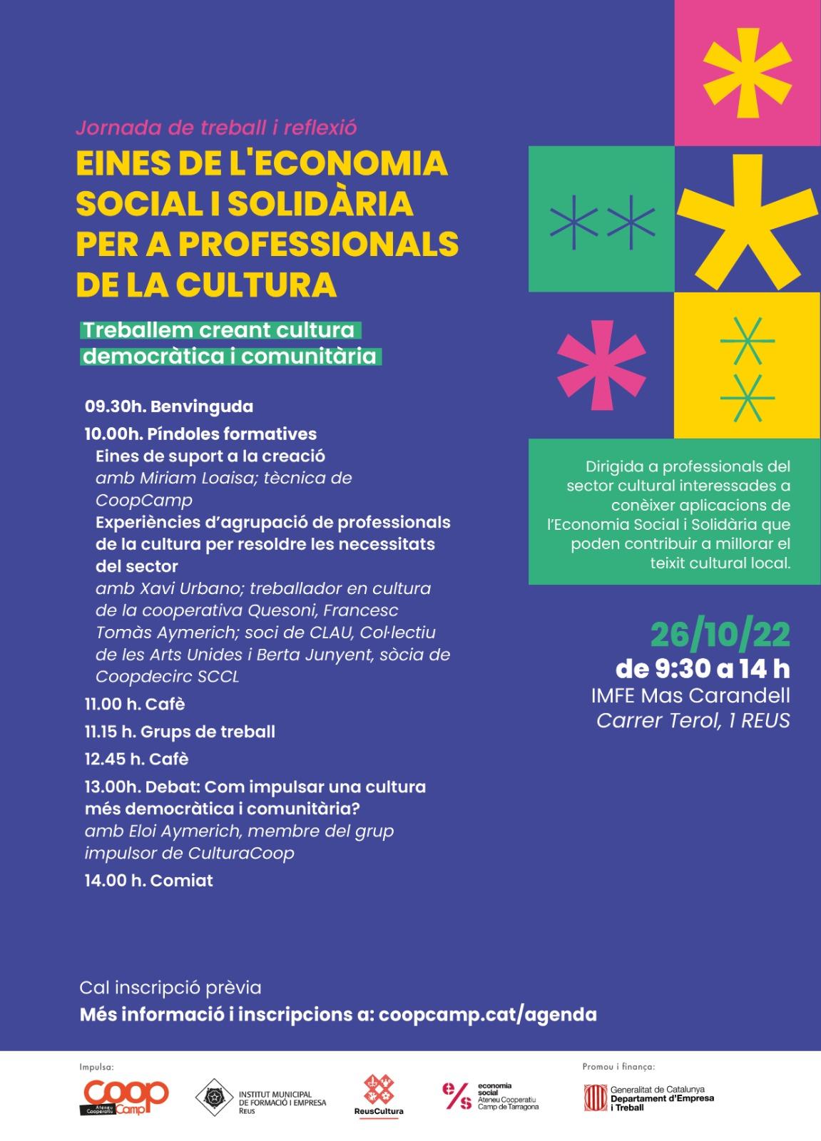 Jornada: Eines de l’economia social i solidària per a professionals de la cultura