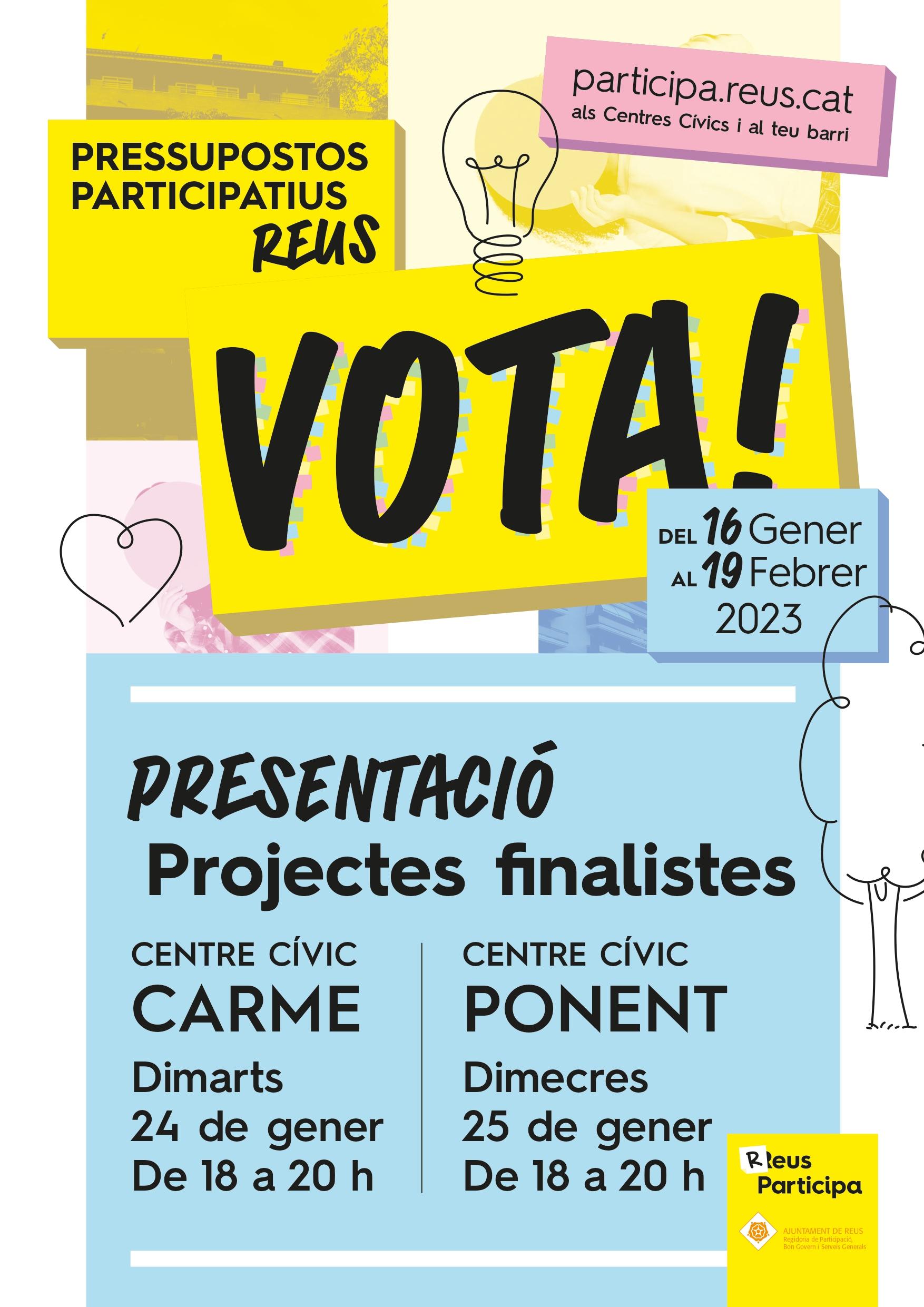 Presentació dels projectes finalistes dels Pressupostos Participatius 2022