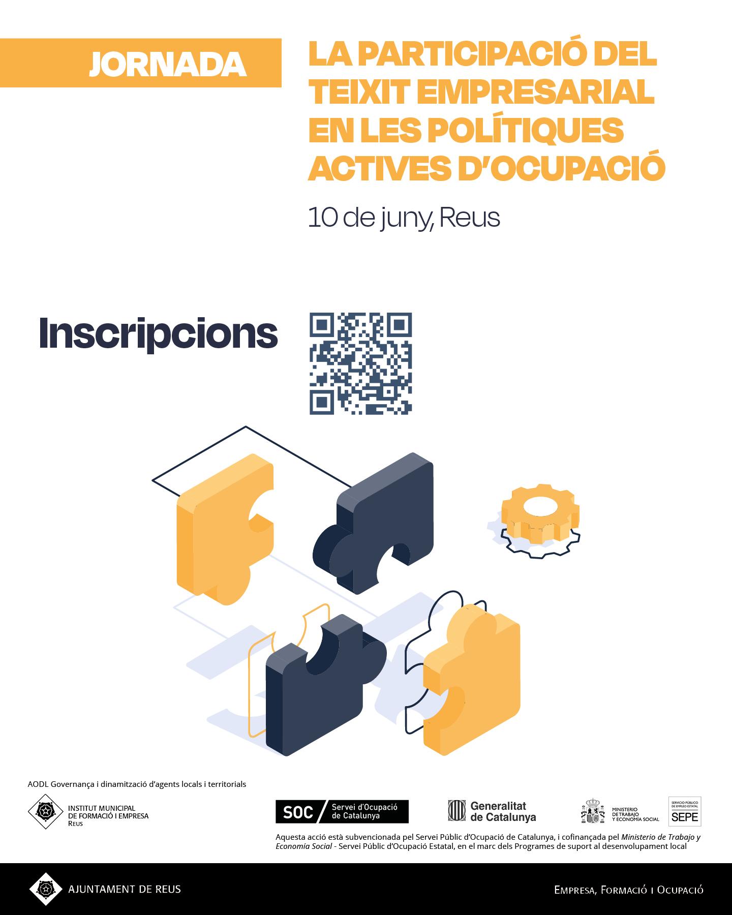 Jornada: La participació del teixit empresarial en les polítiques actives d'ocupació. Models de col·laboració publicoprivadaE