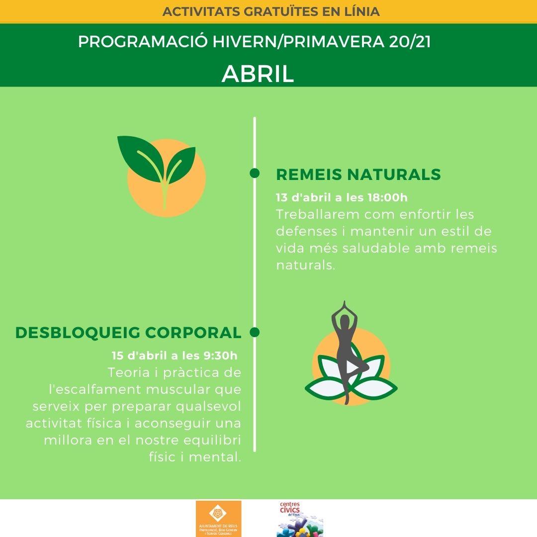 PROGRAMACIÓ ABRIL CENTRES CÍVICS