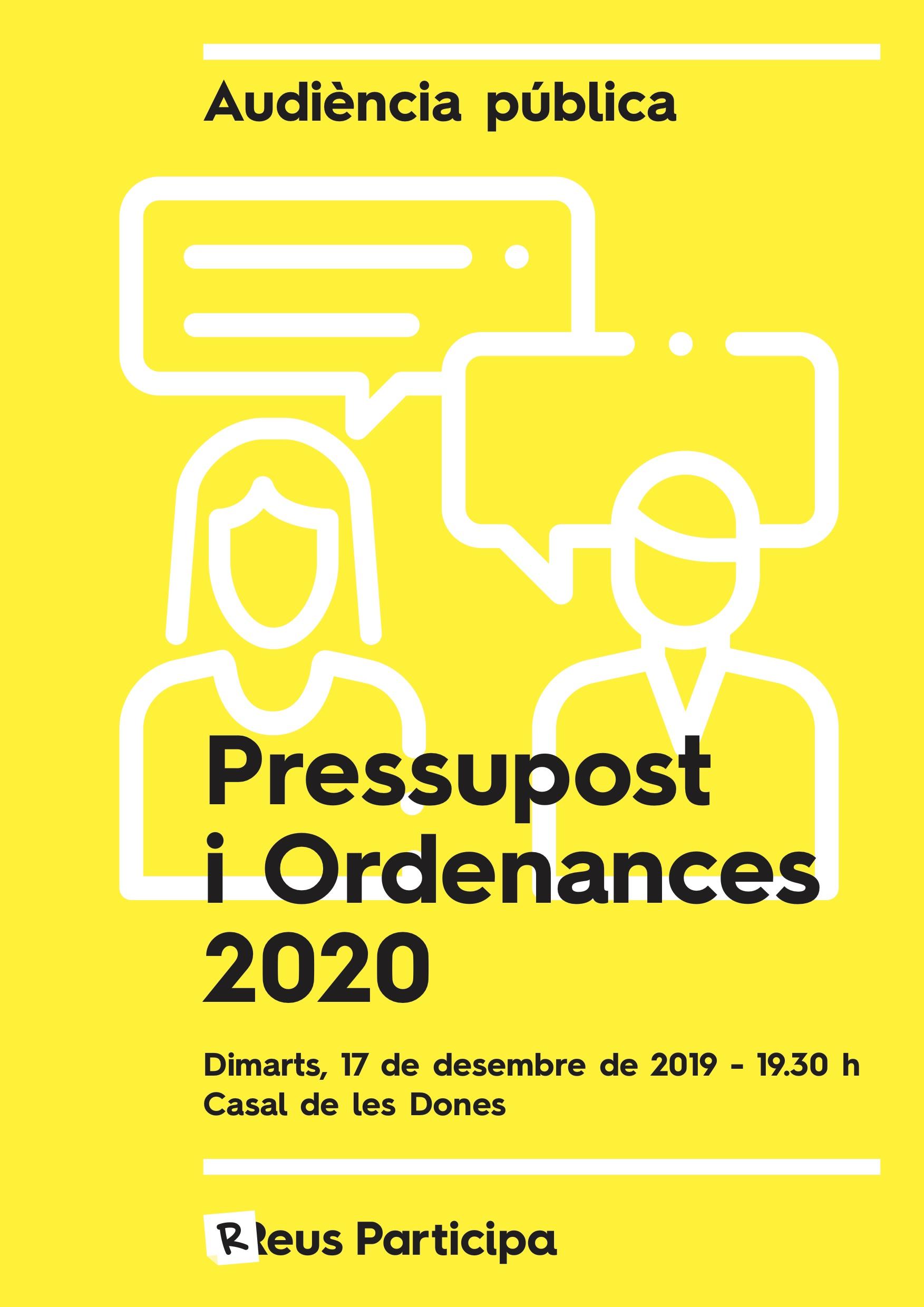 Audiència Pública sobre el pressupost i les ordenances 2020