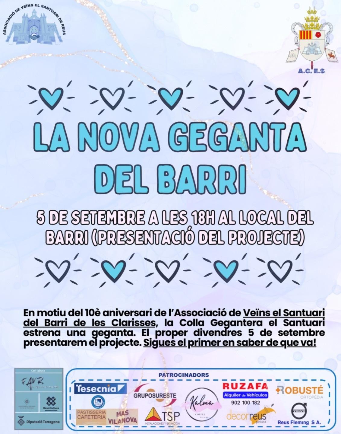 Nova geganta del barri Santuari de les Clarisses