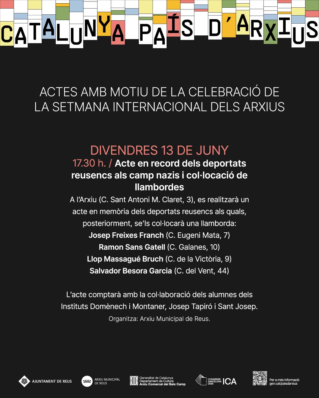 Acte en record dels deportats reusencs als camps nazis i col·locació de llambordes