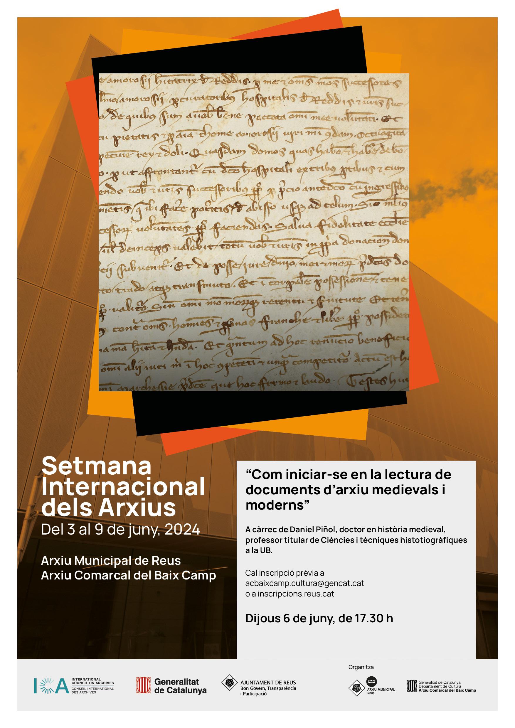 Conferència «Com iniciar-se en la lectura de documents d'arxiu medievals i moderns”, a càrrec del Dr. Daniel Piñol Alabart