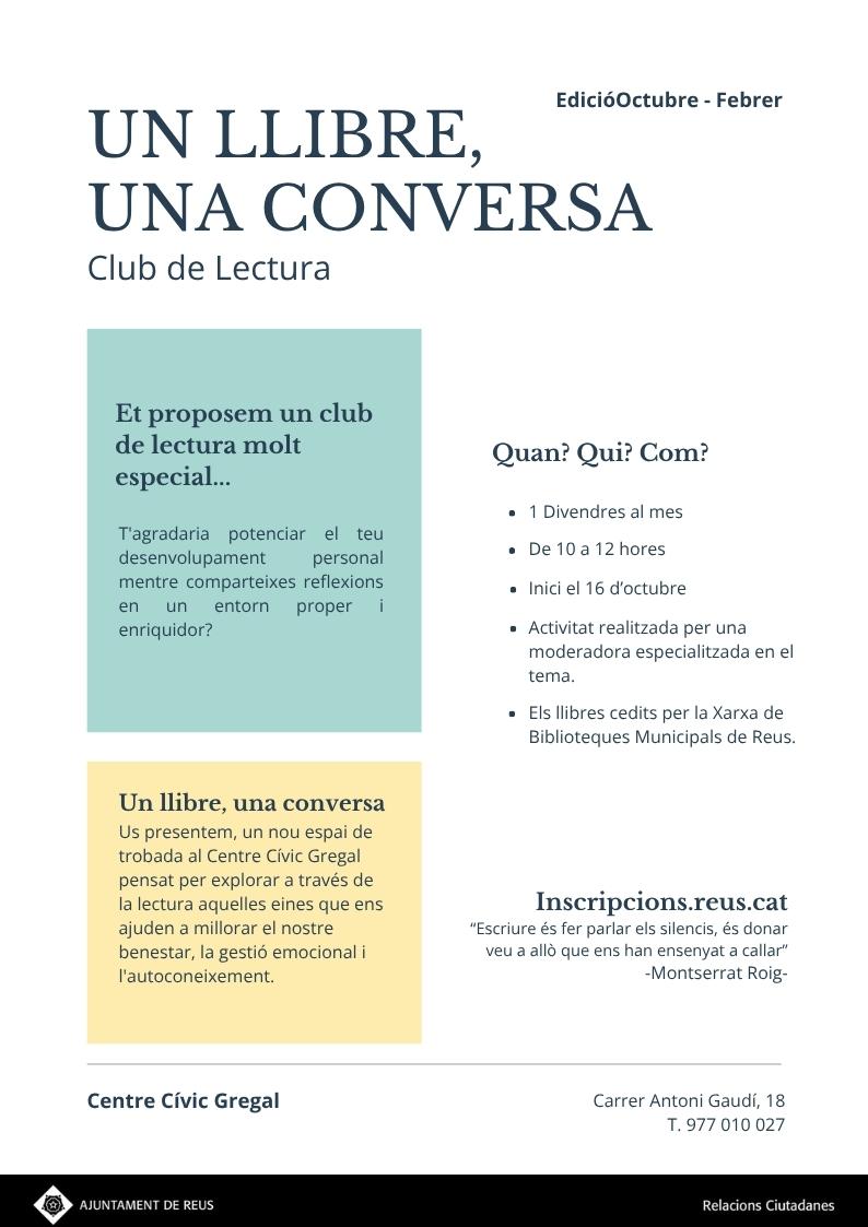 INCI DEL CLUB DE LECTURA AL CC GREGAL - UN LLIBRE UNA CONVERSA 