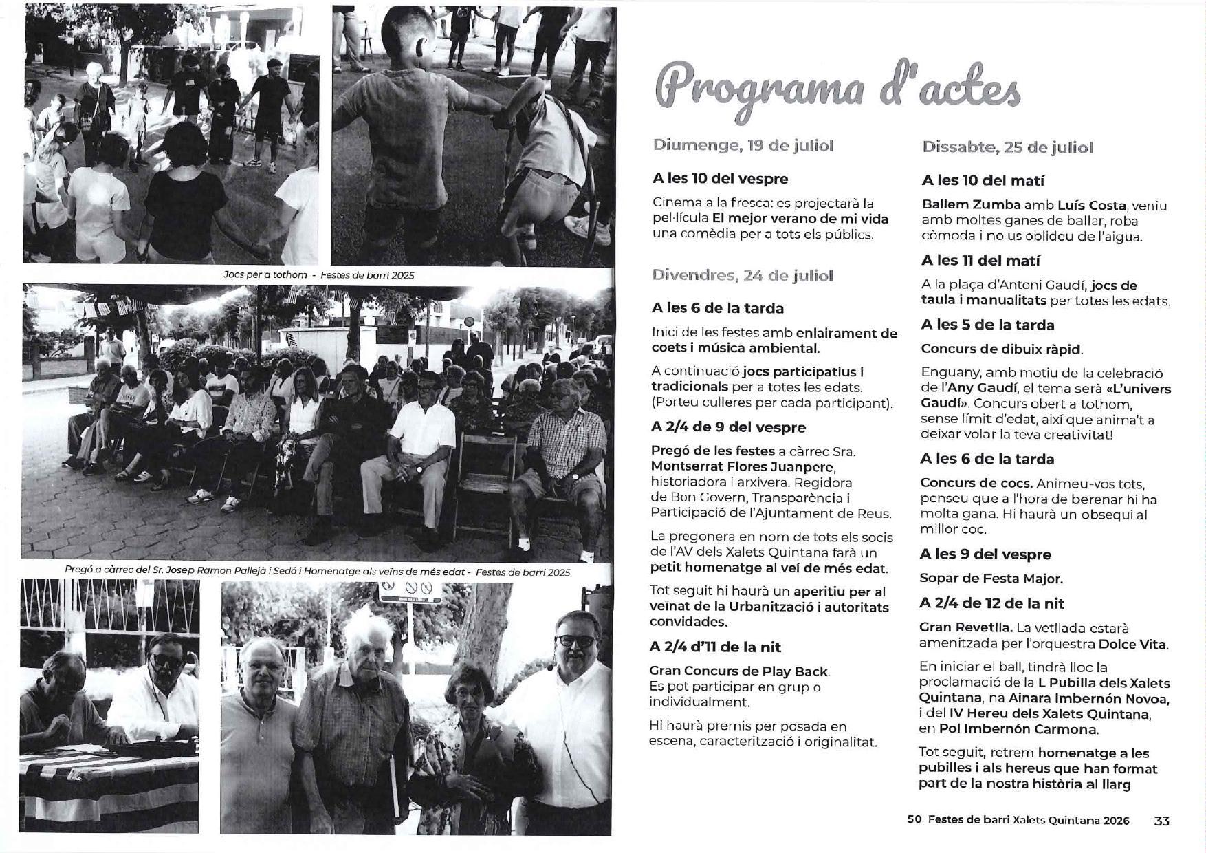 Festes de barri Xalets Quintana 