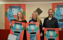 Foto roda de premsa FEC 2018, amb Sílvia Ferran, Montserrat Caelles i Christian Inaraja