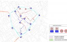 Plànol de les vies preferents per a bicicletes al nucli antic de Reus