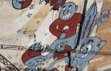 Imatge del mural que s'ha realitzat coincidint amb el procés participatiu del Consell de Joves a Secundària