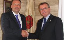 Reunió entre l'alcalde de Reus, Carles Pellicer i el president del Consell Comarcal del Baix Camp, Joaquim Calatayud.