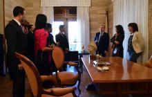 Imatge d'un moment de la recepció que s'ha realitzat aquesta tarda.