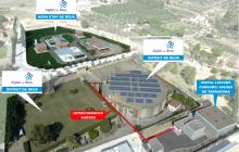 Planòl de situació de les instal·lacions d'Aigües de Reus i el CAT a la zona del Ppere Mata