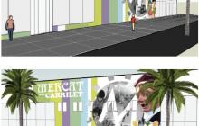 Imatges virtuals de la façana del Mercat del Carrilet després de la intervenció artística.