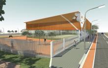 Imatge virtual del poliesportiu lleuger de l'Escola Cèlia Artiga