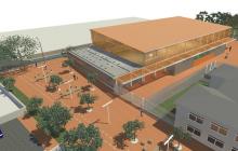 Imatge virtual del poliesportiu lleuger de l'Escola Cèlia Artiga