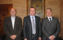 L'alcalde de Reus i el regidor de l'àrea d'Esports amb el president de la candidatura de Tarragona 2017.