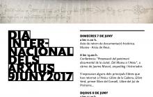 Cartell anunciant els actes del Dia Internacional dels Arxius 2017