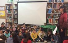 Lectura del poema a l'escola Rubió i Ors