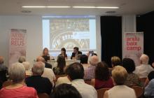 Presentació dels Fons de la Banda de Música de la Ciutat de Reus. Marta Grassot, Elisenda Cristià i Joaquim Enrech