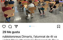 Noticia a l'Instagram de l'escola