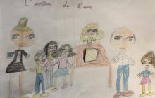 Dibuixos dels nens i nenes  que han vingut a visitar l'Arxiu