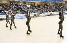 Imatge d'una exhibició del Campionat de Catalunya de Patinatge Artístic de grups show de 2018 al Pavelló Olímpic de Reus