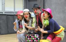 Alumnes del Giny durant el curs de Clown de Christian Atanasiu (Setmana Santa 2015)