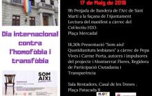 Cartell del Dia Internacional contra l'Homofòbia i la Transfòbia a Reus 2018