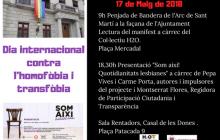 Cartell del Dia Internacional contra l'Homofòbia i la Transfòbia a Reus 2018