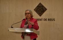 Imatge de M. Dolors Sardà durant la presentació del procés de preinscripció de les Escoles Bressol Municipals pel curs 2019-2020