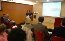 La regidora Montserrat Flores durant la sessió sobre transparència