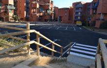 Vista dels treballs fets al carrer de Badalona