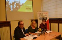 Imatge de Montserrat Caelles (centre) amb Joan Olivella (esquerra) i Daniel Jariod (dreta) a la presentació de Memorimage 2016