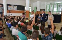 Imatge de la visita de l'alcalde a l'Escola ARCE aquest dilluns 12 de setembre
